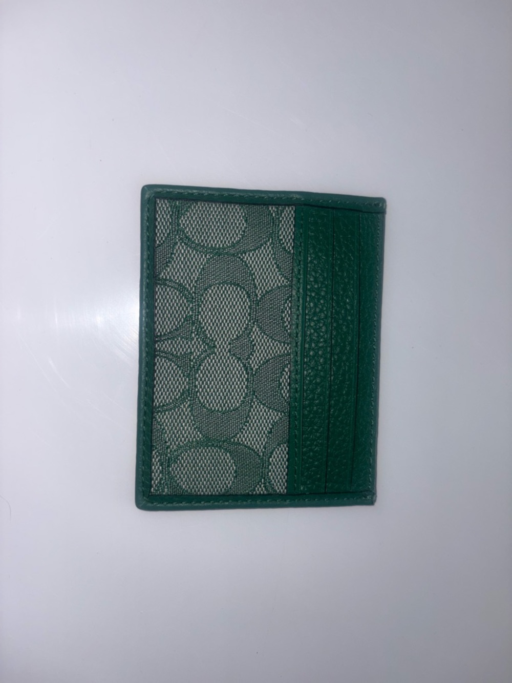 Coach Green Signature Card Case